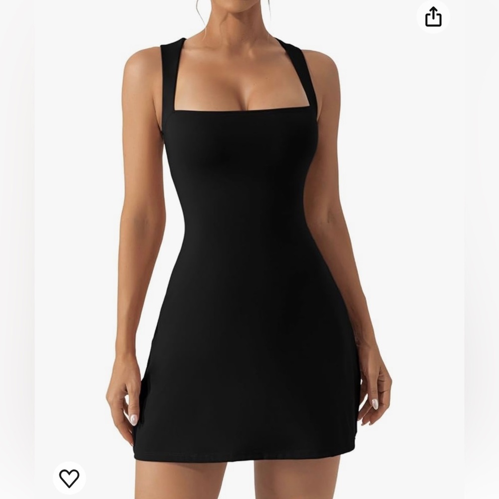 QINSEN Square Neck dress